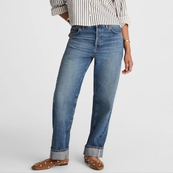 Madewell Curvy Pieced Barrel Leg Button Fly Jean - Picture 8 of 16